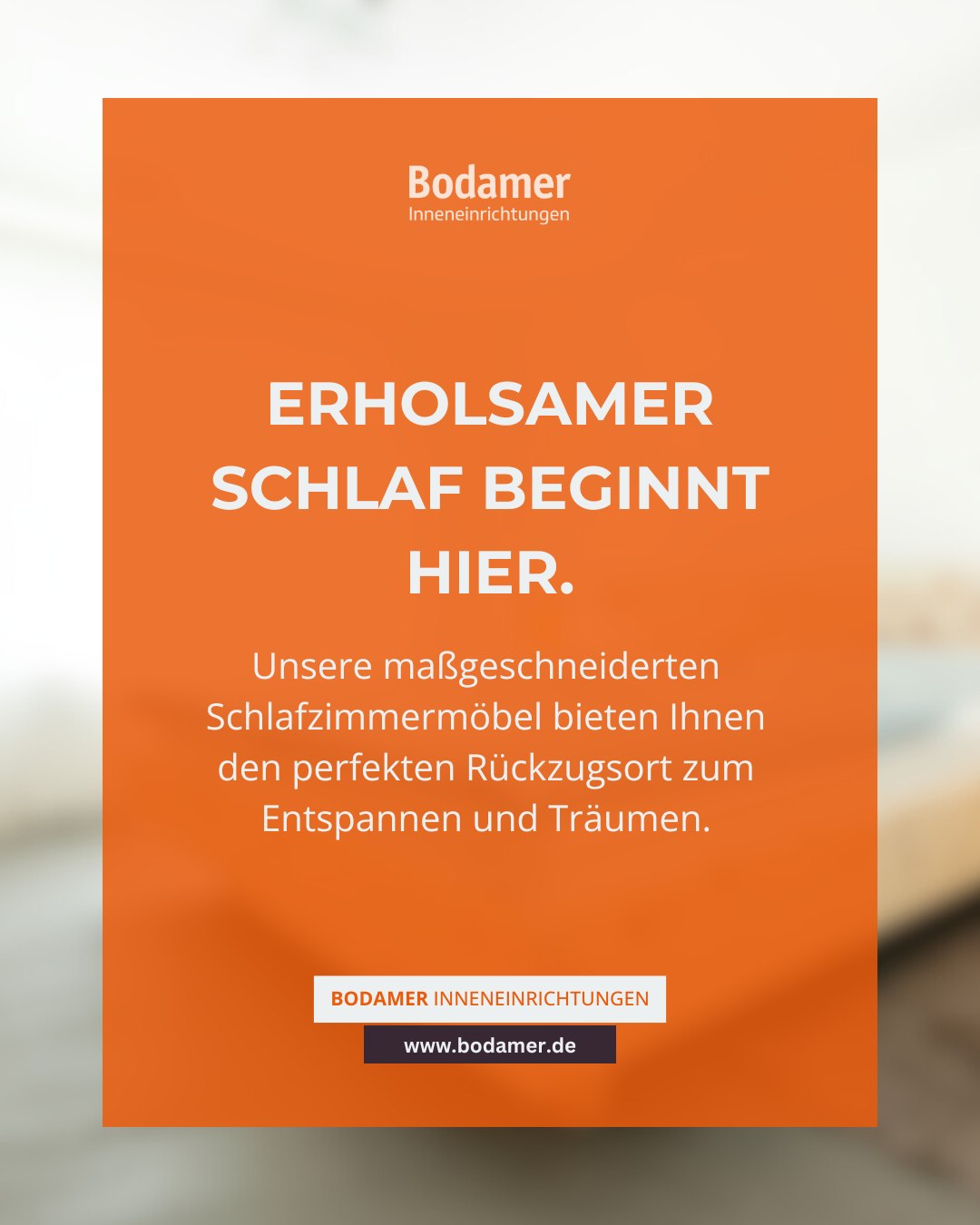 Erholsamer Schlaf beginnt bei Bodamer Inneneinrichtung. 